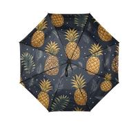 KAAVIYO Ripetendo Patten Arte Ananas Ombrello da Viaggio Antivento con Apertura e Chiusura Automatica,Protezione Solare UPF 50+ per Bambini