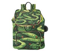 KAAVIYO Serpenti Dei Cartoni Animati Modelli Verdi Zaino Alla Moda per Studenti,Borse A Tracolla Zaini da Viaggio per Giovani Adolescenti