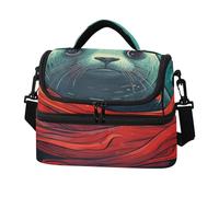KAAVIYO Sigillo Di Arte Dell'acquerello Borsa Termica A Tracolla Grande Capacità per Il Pranzo Lavoro Ragazzi Ragazze Picnic