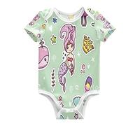 KAAVIYO Sirena Da Ragazza Dei Cartoni Animati Body per Neonato Body in Cotone A Maniche Corte per Bambino 3-24 Mesi Estate