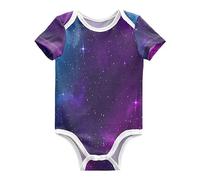 KAAVIYO Spazio Blu Cielo Stellato Body per Neonato Body in Cotone A Maniche Corte per Bambino 3-24 Mesi Estate
