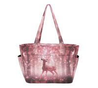 KAAVIYO Spazio Stellato Arte Cervo Borsa da Spiaggia Viaggio Donna Shopping Donna A Tracolla per Ragazze