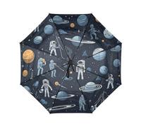 KAAVIYO Universo Oscuro Dello Spazio Ombrello da Viaggio Antivento con Apertura e Chiusura Automatica,Protezione Solare UPF 50+ per Bambini
