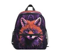 KAAVIYO Volpe Rossa Che Guarda Viola Mistica Zaino per Asilo Nido Prescolare Bambini Studente Bookbag Zainetti per Viaggio 3-8 Anni Capretto