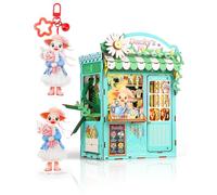 KaayeeWood Kit fai da te, puzzle in legno 3D con illuminazione a LED, set fai da te per adulti, casa delle bambole in legno (negozio di fiori)