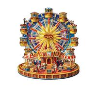 KaayeeWood Puzzle in Legno per Adulti,175 Pezzi Ruota Panoramica del Circo Puzzle di Legno con Scatola,Puzzle Irregolare Unico,Regalo di Compleanno per Adulti e Bambini