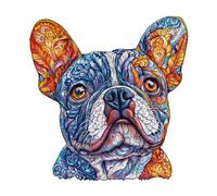 KaayeeWood Puzzle in Legno per Adulti,180 Pezzi Bulldog Vivido Puzzle di Legno con Scatola,Puzzle Irregolare Unico,Regalo di Compleanno per Adulti e Bambini
