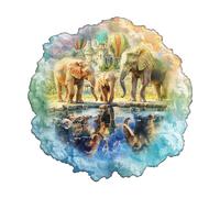 KaayeeWood Puzzle in Legno per Adulti,195 Pezzi Mammut-Il Mio Desiderio Puzzle di Legno con Scatola,Puzzle Irregolare Unico,Regalo di Compleanno per Adulti e Bambini