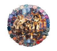 KaayeeWood Puzzle in Legno per Adulti,200 Pezzi Lupo Grigio-Il Mio Desiderio Puzzle di Legno con Scatola,Puzzle Irregolare Unico,Regalo di Compleanno per Adulti e Bambini