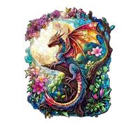 KaayeeWood Puzzle in Legno per Adulti,250 Pezzi Drago al Chiaro di Luna Puzzle di Legno con Scatola,Puzzle Irregolare Unico,Regalo di Compleanno per Adulti e Bambini