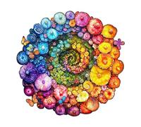 KaayeeWood Puzzle in Legno per Adulti,260 Pezzi Funghi Del Vortice Arcobaleno Puzzle di Legno con Scatola,Puzzle Irregolare Unico,Regalo di Compleanno per Adulti e Bambini