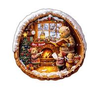 KaayeeWood Puzzle in Legno per Adulti,265 Pezzi Casetta Dell'orso Bruno Puzzle di Legno con Scatola,Puzzle Irregolare Unico,Regalo di Compleanno per Adulti e Bambini