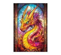 KaayeeWood Puzzle in Legno per Adulti,265 Pezzi Drago di Vetro Colorato Puzzle di Legno con Scatola,Unico Puzzle Regalo di Compleanno per Adulti e Bambini