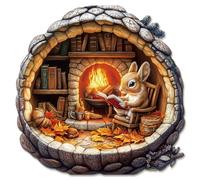 KaayeeWood Puzzle in Legno per Adulti,274 Pezzi Coniglietto nel Booklight Puzzle di Legno con Scatola,Puzzle Irregolare Unico,Regalo di Compleanno per Adulti e Bambini