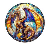 KaayeeWood Puzzle in Legno per Adulti,300 Pezzi Drago di Vetro Colorato Puzzle di Legno con Scatola,Unico Puzzle Regalo di Compleanno per Adulti e Bambini