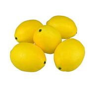 KABAKE, Limoni Gialli Artificiali, Frutta Finta Gialla, Simulazione Realistica di Limone per Limonata, Decorazioni per Festa, Cucina, Tavolo, Ghirlanda, Fotografia, 5 Pezzi
