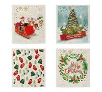 KABAKE Strofinacci da cucina svedesi, 4 panni in spugna riutilizzabili, panni da cucina assorbenti, lavabili, per la pulizia della cucina (set natalizio n. 3)