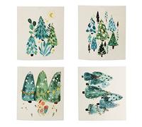 KABAKE Strofinacci Svedesi - 4 Panni in Spugna Riutilizzabili e Assorbenti per Cucina - Lavabili per Pulizia - Alberi di Natale Misti