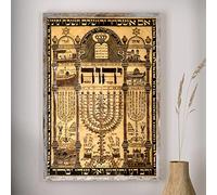 Kabbalah Amuleto Ebraico Talismano Tela Pittura Benedizione Protezione Vintage Poster Ebreo Stampa Arte Decorazione 50X70Cm Senza Telaio