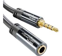 KabelDirekt - 0,5 m Cavo di Prolunga Jack 3,5 mm (Cavo di Prolunga Aux, Jack Audio Stereo, Connettore 3.5mm, 4 Contatti Maschio su 4 Contatti Femmina, prolunga per Headset)