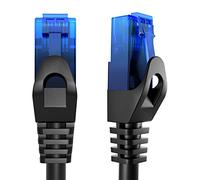 KabelDirekt - 0,8m - Câble Ethernet, Câble Réseau, RJ45/LAN, disponible en 0,25-30m (10Gbps, Vitesse de fibre optique pour les réseaux Gigabit, commutateur, routeur, modem, noir/bleu)