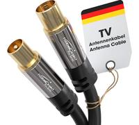 KabelDirekt Cavo antenna 4K, cavo coassiale, cavo TV, cavo TV con connettore in metallo infrangibile per la TV digitale e analogica - 12,5 m connettore antenna su presa per DVB-C/DVB-T/DVB-S