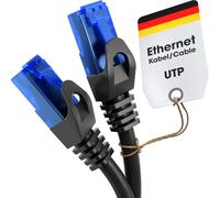 KabelDirekt - 15m - Câble Ethernet, Câble Réseau, RJ45/LAN, disponible en 0,25-30m (10Gbps, Vitesse de fibre optique pour les réseaux Gigabit, commutateur, routeur, modem, noir/bleu)