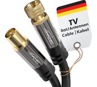 KabelDirekt - 1 m Cavo SAT/TV (75 Ohm, connettore F > Spina coassiale, HDTV, DVB-T2, DVB-C, DVB-S, DVB-S2, per TV e Radio)