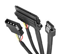 KabelDirekt - 22 Pin SATA su cavo elettrico a 4-pin Molex e cavo dati a 7-pin SATA 3 6 Gbit/s (per il collegamento di dischi rigidi (SSD, HDD) e lettori (CD, DVD, Blu-Ray))