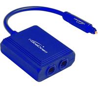 KabelDirekt - 2x Divisori TOSLINK, Distributore 1-a-2 - 1 Sorgente Audio, 2 Dispositivi di Uscita (Divisore SPDIF, Adattatore Y ottico - 2-Uscite: Soundbar, Amplificatore/Sistema HiFi, TV - Blu)