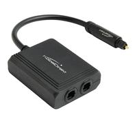 KabelDirekt - 2x Divisori TOSLINK, Distributore 1-a-2 - 1 Sorgente Audio, 2 Dispositivi di Uscita (Divisore SPDIF, Adattatore Y ottico - 2 Uscite: Soundbar, Amplificatore/Sistema HiFi, TV - Nero)