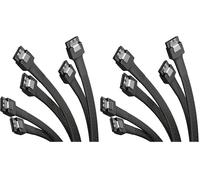KabelDirekt - 3 cavi SATA-3 6 Gb/s - 30 cm, diritto (cavo dati, 6 Gbit/s, SATA-III/Serial-ATA, connettore a L, Set di 6 cavi, collega dischi fissi/SSD/unità alla scheda madre, nero)