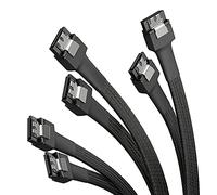 KabelDirekt - 3 Cavi SATA-3 6 GB/s - 30 cm, Diritto (Cavo Dati, 6 Gbit/s, SATA-III/Serial-ATA, connettore a L, Set di 3 Cavi, collega Dischi fissi/SSD/unità alla Scheda Madre, Nero)