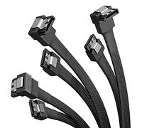 KabelDirekt - 3 cavi SATA-3 6 Gb/s - 30 cm, a 90° (cavo dati, 6 Gbit/s, SATA-III/Serial-ATA, connettore a L, Set di 3 cavi, collega dischi fissi/SSD/unità alla scheda madre, nero)