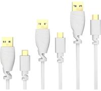 KabelDirekt - 3 x 0,5 m Cavo Micro-USB (USB 2.0, connettore USB-A a connettore Micro-B, per la Carica e la Sincronizzazione, Bianco)