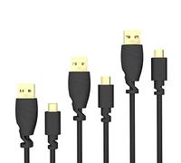 KabelDirekt - 3 x 0,5 m Cavo Micro-USB (USB 2.0, connettore USB-A a connettore Micro-B, per la Carica e la Sincronizzazione, Nero)