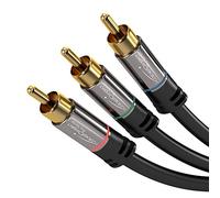 KabelDirekt - 5 m Cavo Audio (Cavo supporta Audio, Video e Stereo, connettore da 3 RCA a 3 RCA, trasmettere sia i segnali audio che quelli video)