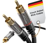 KabelDirekt - 5 m Cavo RCA, Cinch Y (Coassiale Audio Stereo Digitale 1 Connettore Maschio su 2 Connettori Maschio, collegamenti di amplificatori, ricevitori AV con subwoofer)