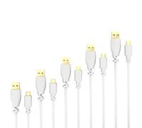 KabelDirekt - 5 x 0,8m Cavo Micro-USB (USB 2.0, connettore USB-A a connettore Micro-B, per la Carica e la Sincronizzazione, Bianco)