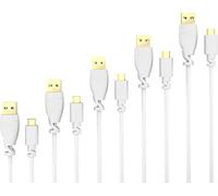 KabelDirekt - 5 x 1,5 m Cavo Micro-USB (USB 2.0, connettore USB-A a connettore Micro-B, per la Carica e la Sincronizzazione, Bianco)