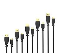 KabelDirekt - 5 x 1,8m Cavo Micro-USB (USB 2.0, connettore USB-A a connettore Micro-B, per la Carica e la Sincronizzazione, Nero)