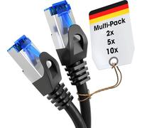 KabelDirekt - 5x 7,5 m - Cavo Ethernet/LAN, di rete - Disponibile in 0,25-30 m (Cavo internet, velocità della fibra ottica per reti Gigabit, switch/router/modem con RJ45, nero/argento)