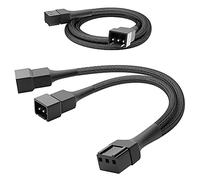 KabelDirekt - 90cm Cavo di Prolunga Cavo Ventola a 3-Pin + 15cm 3-Pin su 2X Cavi a Y Ventola a 3p per Il Collegamento di ulteriori ventole