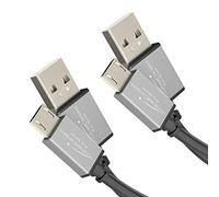 KabelDirekt Cavi Micro USB 2.0 - 2x 1m, cavo di carica e cavo dati High Speed, adatti per smartphone e tablet con porta micro USB, colore nero/space grey