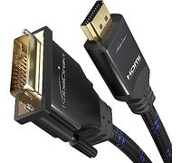 KabelDirekt - Cavo adattatore HDMI-DVI - 0,5 m (bidirezionale, DVI-D 24+1/cavo HDMI High Speed, 1080p/Full HD, cavi video digitale, collegamento di dispositivi HDMI a monitor DVI o viceversa, nylon)