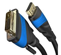 KabelDirekt - Cavo Adattatore HDMI-DVI - 2 m (bidirezionale, DVI-D 24+1/Cavo HDMI High Speed, 1080p/Full HD, Cavi Video Digitale, Collegamento di dispositivi HDMI a Monitor DVI o viceversa, Nero)