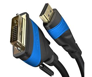 KabelDirekt - Cavo adattatore HDMI-DVI - 6 m bidirezionale, DVI-D 24+1/cavo HDMI High Speed, 1080p/Full HD, cavi video digitale, collegamento di dispositivi HDMI a monitor DVI o viceversa, nero