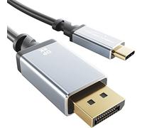 KabelDirekt - Cavo adattatore USB C 8K a DisplayPort 1.4 con connettori in metallo pieno infrangibili - 1,8 m (trasmette 8K/60Hz dal laptop/smartphone a grandi schermi - USB 3.1, Thunderbolt 3)