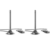 KabelDirekt Cavo Antenna DVB-T2, HD/DVB-T, ricezione digitale, piedino magnetico, cavo da 3m, Versione sottile, ricevitori DVBT2/DVB-T (Confezione da 2)