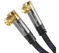 KabelDirekt - Cavo antenna TV 4K, cavo a 90° - 7,5 m - Cavo TV con connettore in metallo infrangibile per la TV digitale e analogica - intrecciato (2x Angolato, connettore ad angolo su presa)
